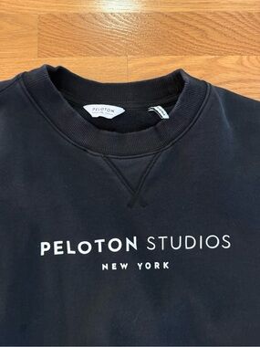 Peloton Black Crewneck Sweatshirt with White Logo